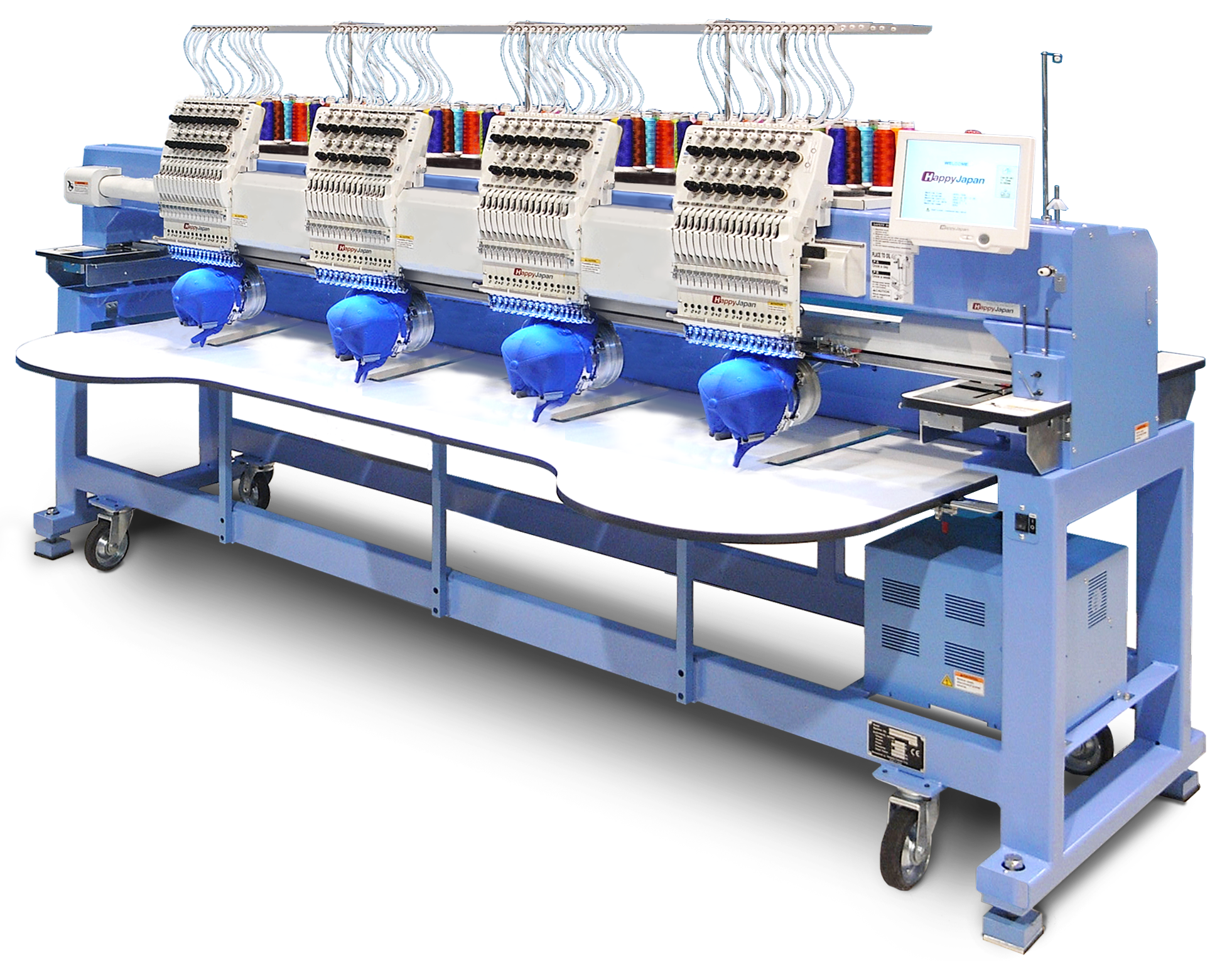 HappyJapan stretched-field 4-head embroidery machine